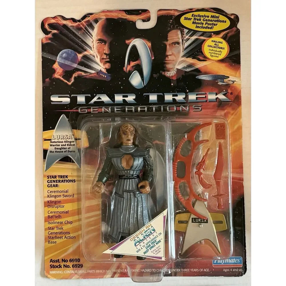 Vintage 1994 Playmates STAR TREK Generations Lot of 4 Action Figures NOS NIP